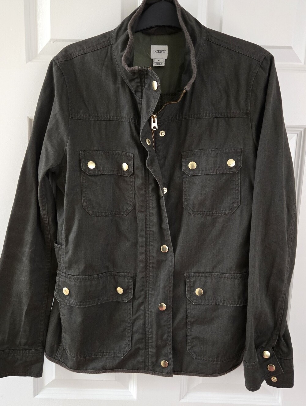 J Crew Medium Women's Olive Green Downtown Field Jacket Utility Military Coat M